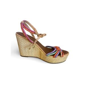 Arezzo Kayla Platform Wedge Multicolor Strappy Sandals EUC, Size 7.5
